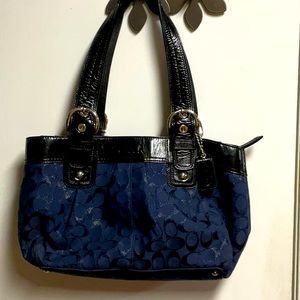 Navy blue Coach shoulder bag.